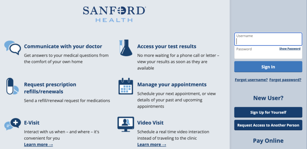 mysanford chart login